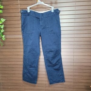 Banana Republic Heritage Slim Cropped Cargo Pants Navy Blue Women's Size 12